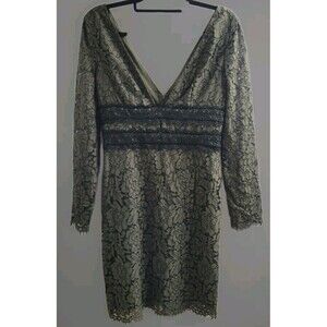 Diane Von Furstenberg Sz 6 Olive/Black Viera Lace Cocktail Dress Elegant $498